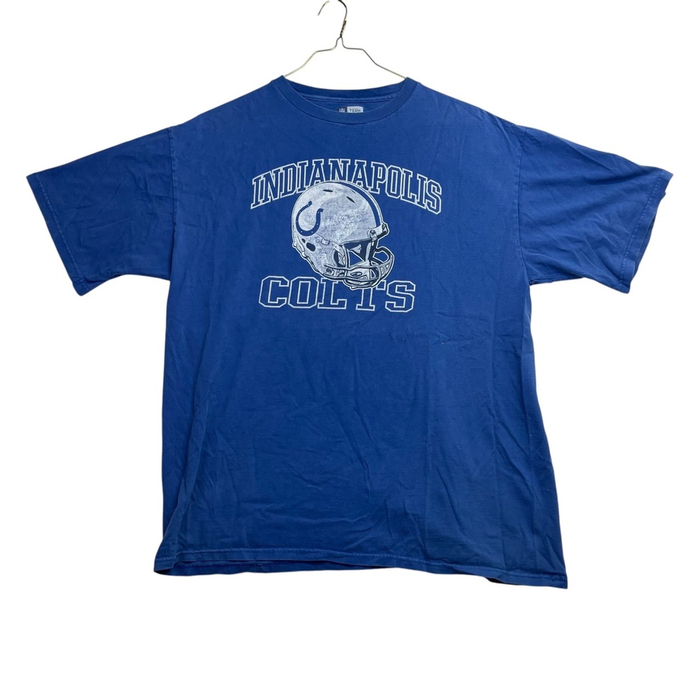NFL Team Apparel Indianapolis Colts T-Shirt Blue XL Football Helmet Graphic Mens